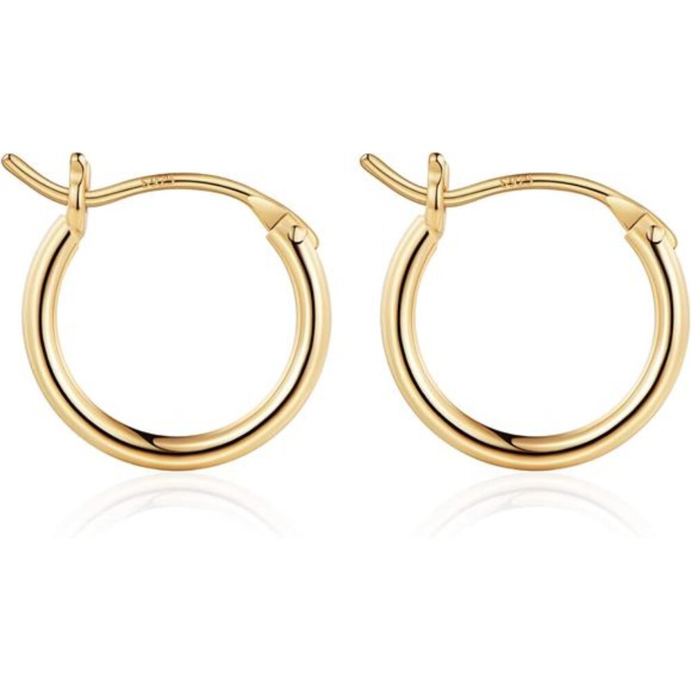 14K Gold Hoop Earrings for Women - Hypoallergenic